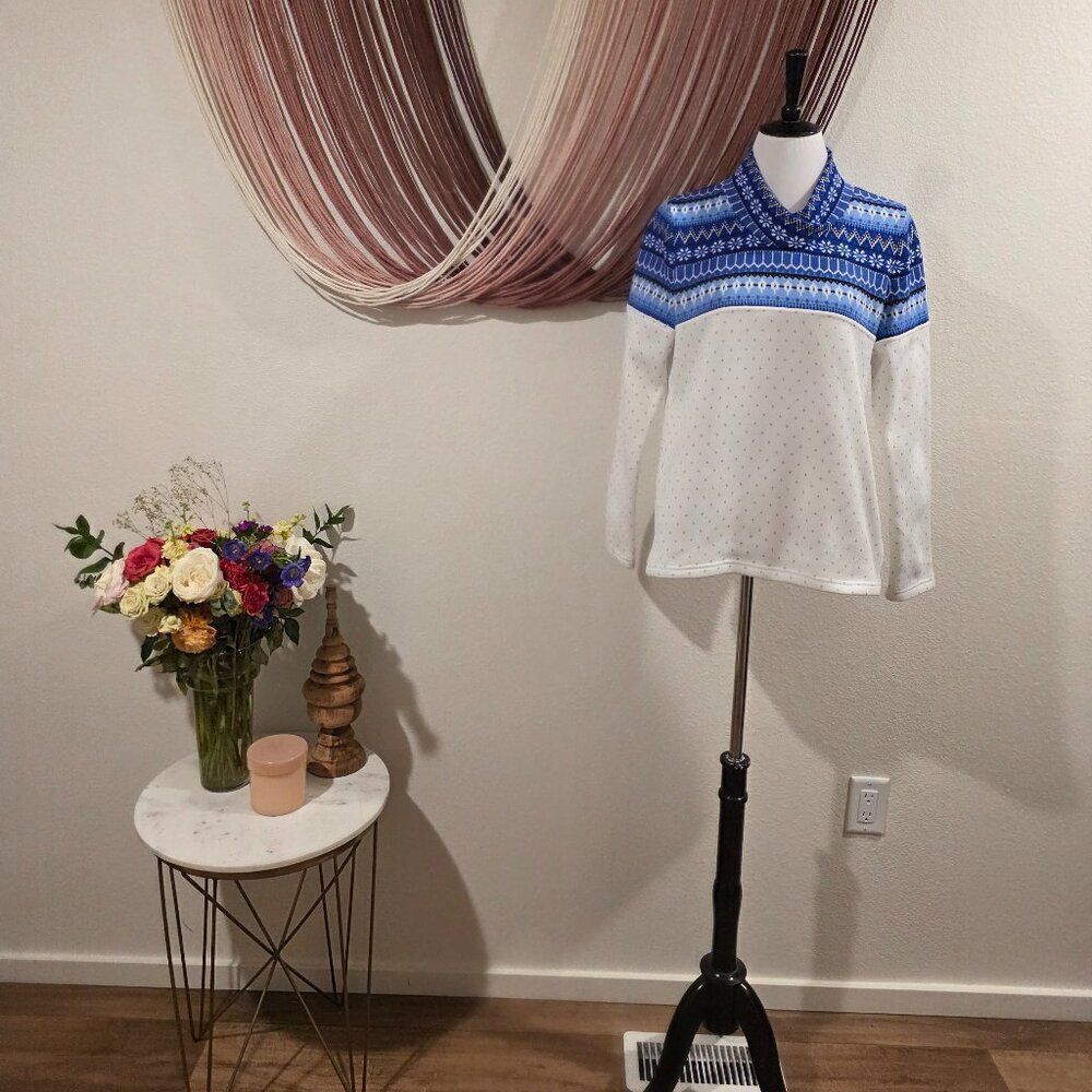 Talbots - Fair Isle Funnel-Neck Top Sz M